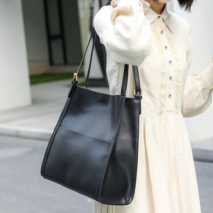 Lady Leather Handbag Shoulder Women Bags Buckle Teenage Girl Tote