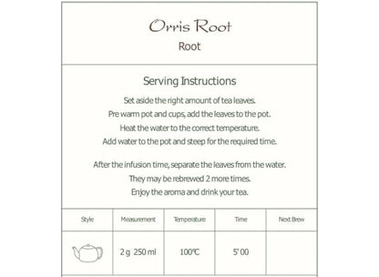 Orris Root Iris Root - Dried Herbal Tea Orris Root Dried Orris Root Tea 50g