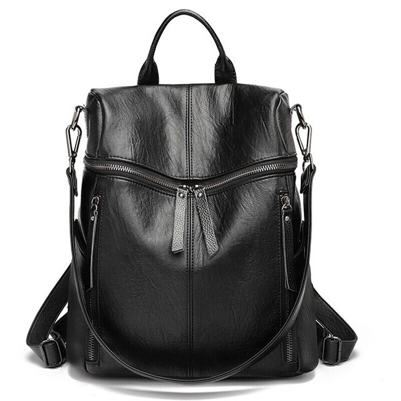 100% Genuine Leather Women's Backpack Travel Bag School Rucksack Crossbody Bag