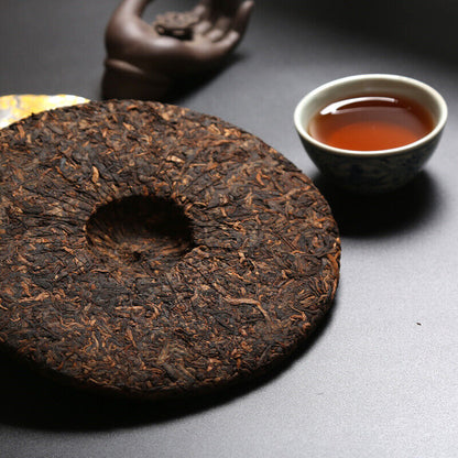 500g Batch 181 Premium Ripe Pu-erh Tea Cake Haiwan 2018 Shen Shan Lao Shu