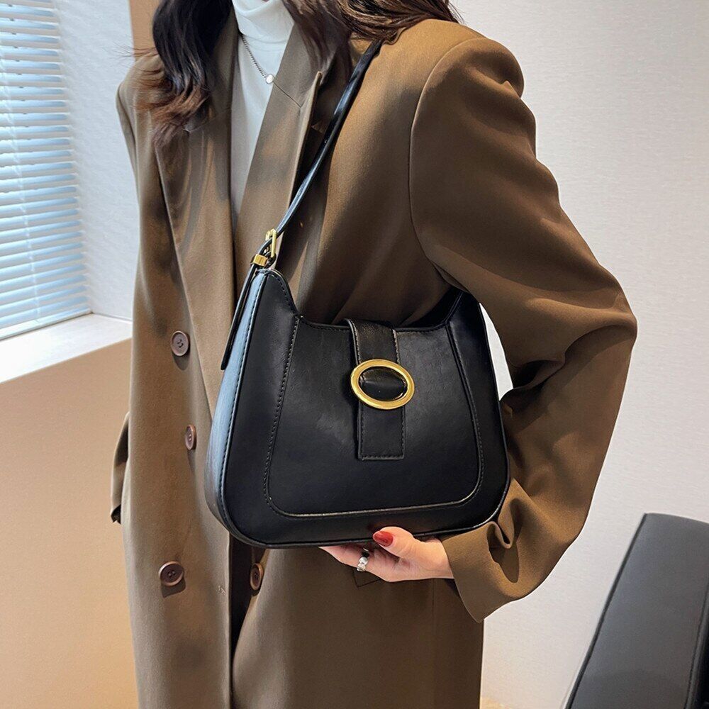 Moon Shoulder Bags Women PU Leather Crossbody Bag Work Ladies Handbags