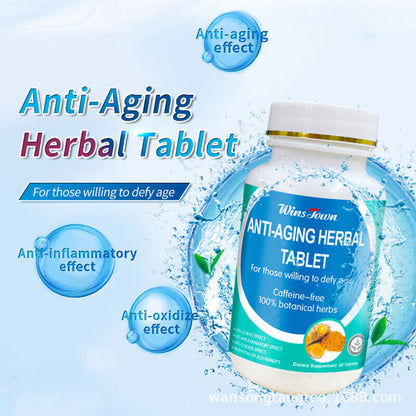 Natural Anti Aging Pills Herbal Energy Vitamin Supplement For Men Women- 60 Caps