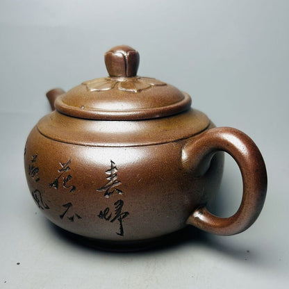 Vintage Chinese Yixing Purple Clay Teapot Zisha Ceramic Plum Blossom Teaware Art