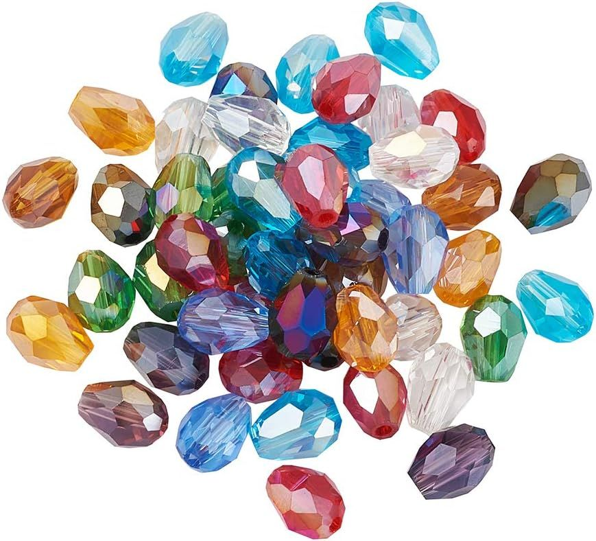 Craftdady 200Pcs 11-12x8mm Small, Random Mixed AB Color, Teardrop, 11~12x8mm