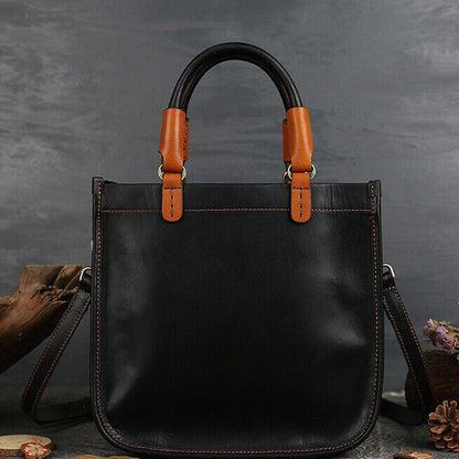 Womens 100% Genuine Leather Retro Handbag Cowhide Leather Crossbody Shoulder Bag