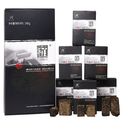 Fucha Anhua Dark Tea Fu Brick 240g Baishaxi Direct Drinking Brick Tea 白沙溪 金花茯砖黑砖