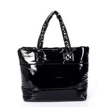 Black Cotton Purse Padded Handbag Fashion Shopping Bag 38*13*36 CM Cotton Pouch