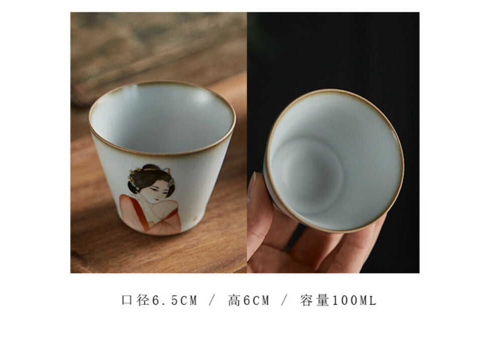 100cc China Song Dynasty Antique master tea cup ruyao beauty ceramic cup