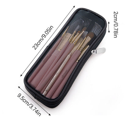 Makeup Brush Travel Case Cosmetic Toiletry Bag Organizer Mesh Kit Pouch