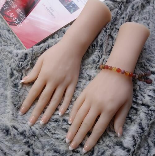 Women Real Hand Mannequins Body Nail Finger Manicure Jewelry Model Plastic 28cm