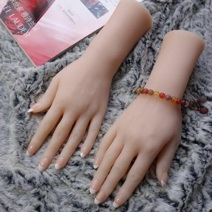 Women Real Hand Mannequins Body Nail Finger Manicure Jewelry Model Plastic 28cm