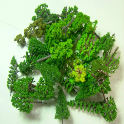 Miniature Trees Models 30Pcs Mixed Wire & Plastic Landscape Train Layout Scenery