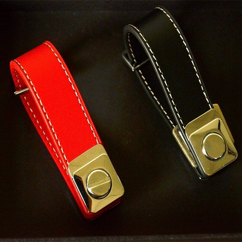 Genuine Leather Keychain Creative Bottle Opener Key Clip Metallic Wallet Keyring