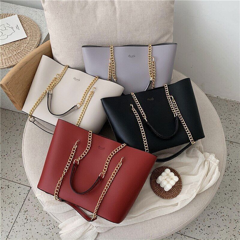 Pu Leather Shoulder Bags Women Handbag Chain Tote Bag Shopper Hand Bag Totes