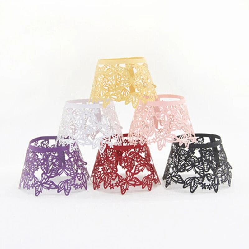 Baking Cup Liners 25Pcs Filigree Lace Out Cross Vine Paper Cake Cupcake Wrappers