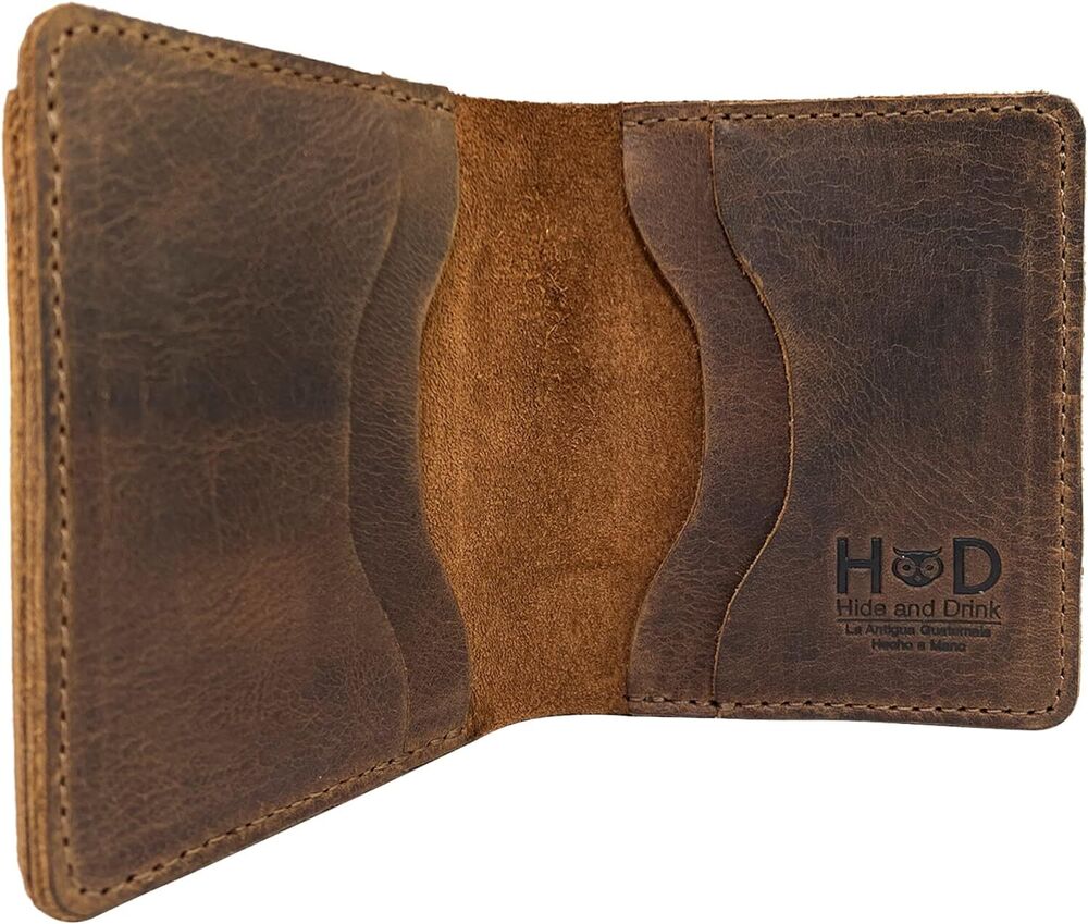 Handmade Leather Bifold Wallet with Extra Layer Slim Accessory for Pocket Bag