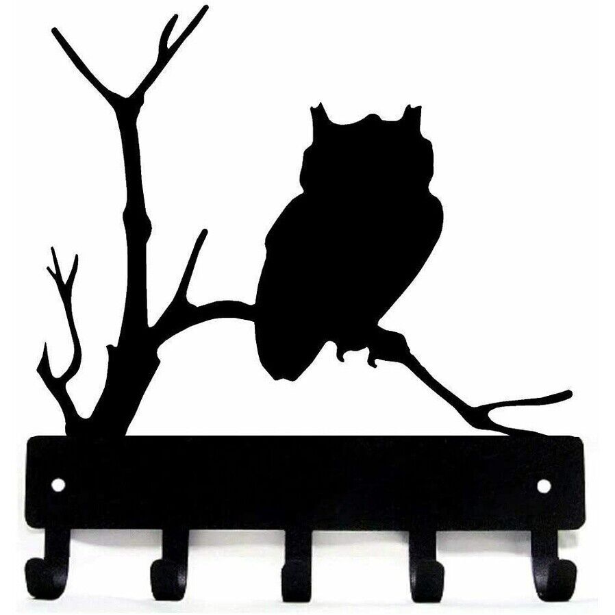 Owl Bird Key Rack Hanger Wall Mounted Hook UpMetal Wall Art Home Accessories