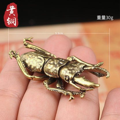Brass Unicorn Fairy Tea Pet Simulation Retro Beetle Beetle Decoration Ornament