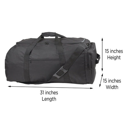 Extra Large Duffle Bag Outdoors Sports Duffel (Turns Into X-Large, Black