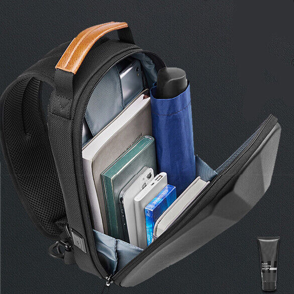 OZUKO New Hard Shell Crossbody Bag, Outdoor Men's Bag Sling Backpack Charg USB