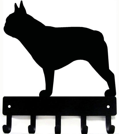 French Bulldog- Key Rack & Dog Leash Hanger- 9 inch/6 inch Wide Metal Wall Art