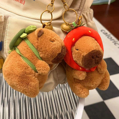 Capybara Plush Keychain Cute Bag Pendant Creative Fluffty Animals Keyring Doll