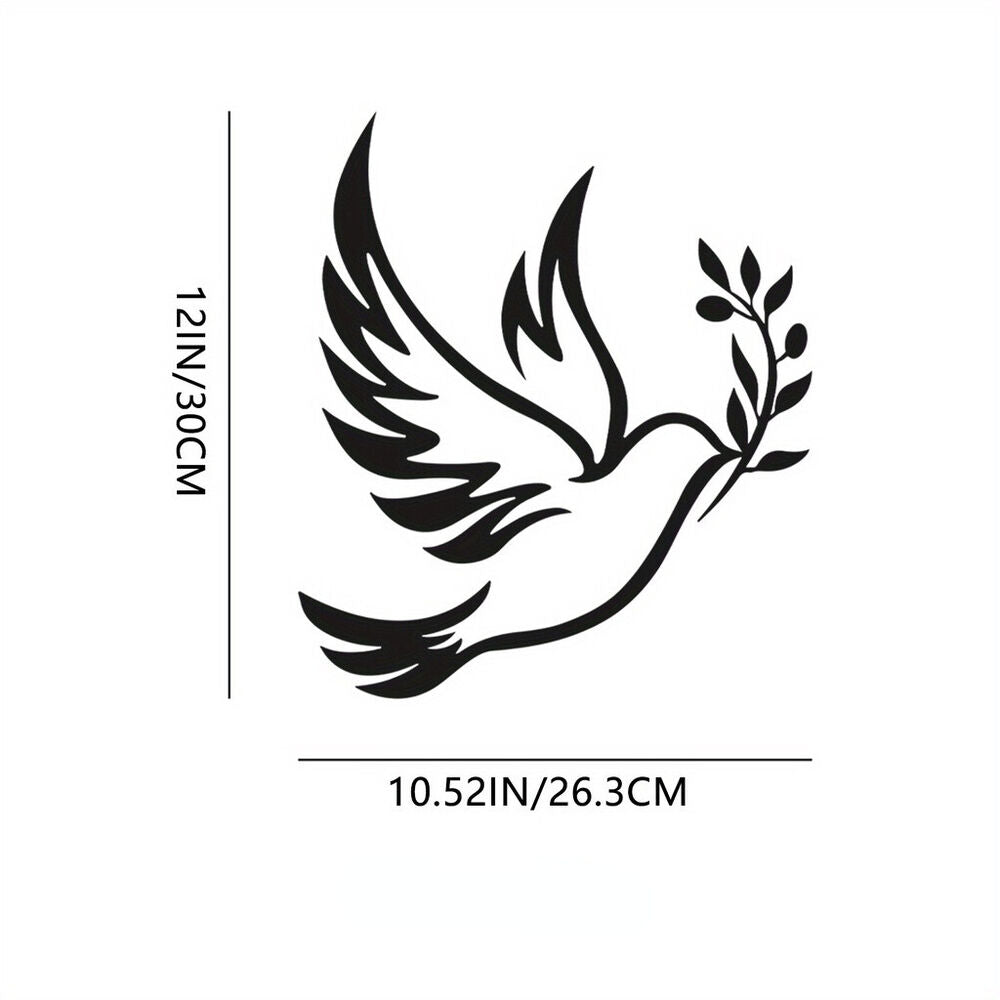 1pc Dove Of Peace Olive Branch Metal Wall Art – Olive Branches Peace white Dove