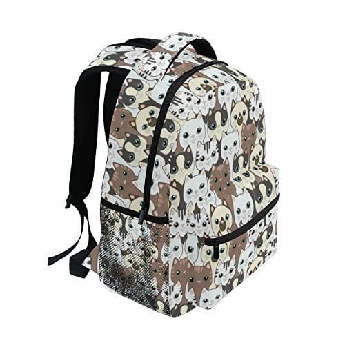 Cute Cat Backpack for Kids Cartoon Kitten Bookbag One Size,