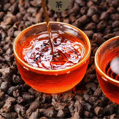 Yunnan Pu-erh Ripe Tea Glutinous Rice Fragrance Bulk Tea Fossil 500g
