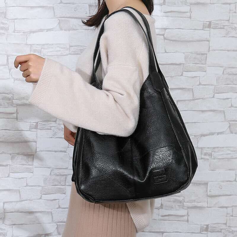 Shoulder Bag Women Capacity Ladies Hand Bags Vintage PU Leather Women Bag