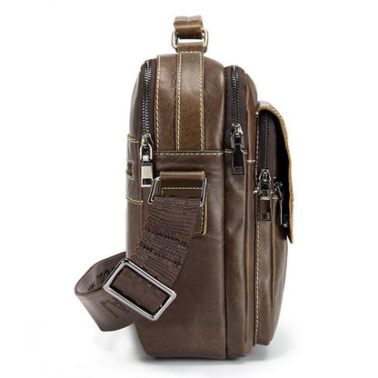 100% Genuine Leather Men's Sling Shoulder Messenger Bags 11" Handbags Cross Body