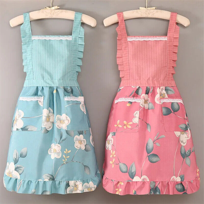 Cooking Aprons Cotton Canvas Floral Home Kitchen Fashion Thin Breathable 65x65cm