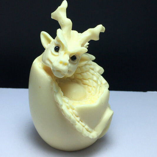 3.2"Natural Crystal .COROZO NUT. Hand-carved.Exquisite dragon.Animal statues1pcs