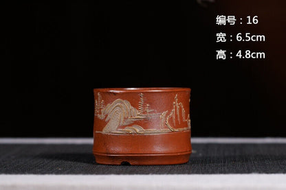 Chinese Yixing Zisha Clay Handmade Exquisite flowerpot（节节高升 底款：铁画轩）