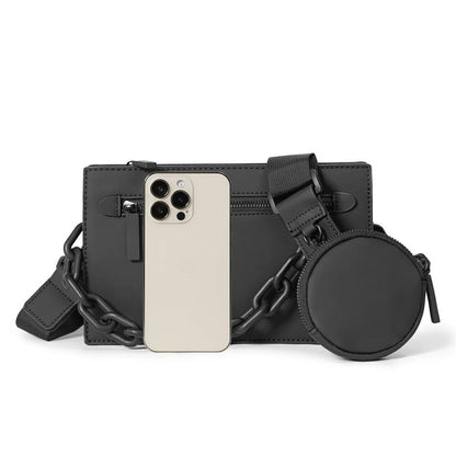 Men's Crossbody Bag Chain Shoulder Bag Men Small Square Bag Crossbody Handbags
