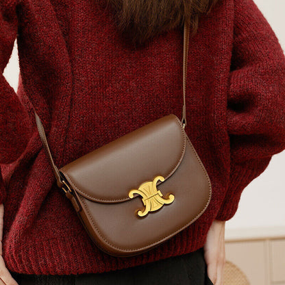 Women's real cowhide genuine leather single shoulder messenger bag purse