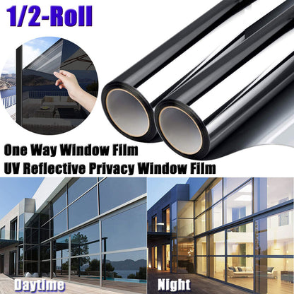 One Way Mirror Window Film Tint Static Cling Reflective Glass for Home