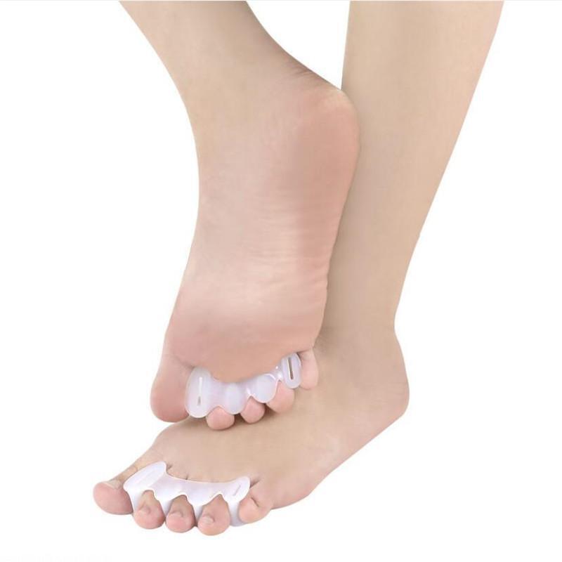 1pair Silicone Toe Finger Separator 3 Hole Hallux Valgus Orthopedic Spacers Buni