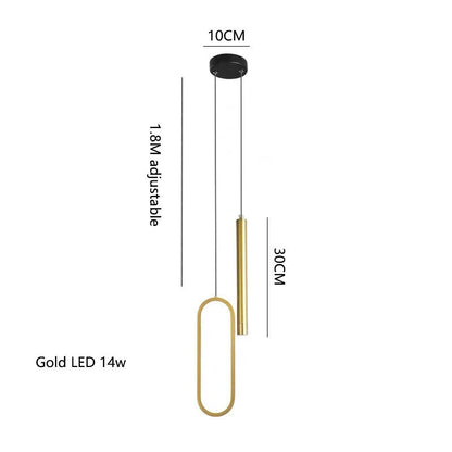 Pendant Light Aluminum Minimalist LED Chandelier Bedroom Bedside Lamp Home Decor