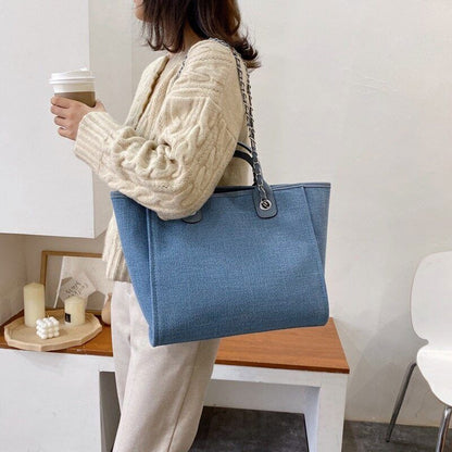 Women Chain Tote Bag Shoulder Bags Beach Canvas Handbags Women's Bag