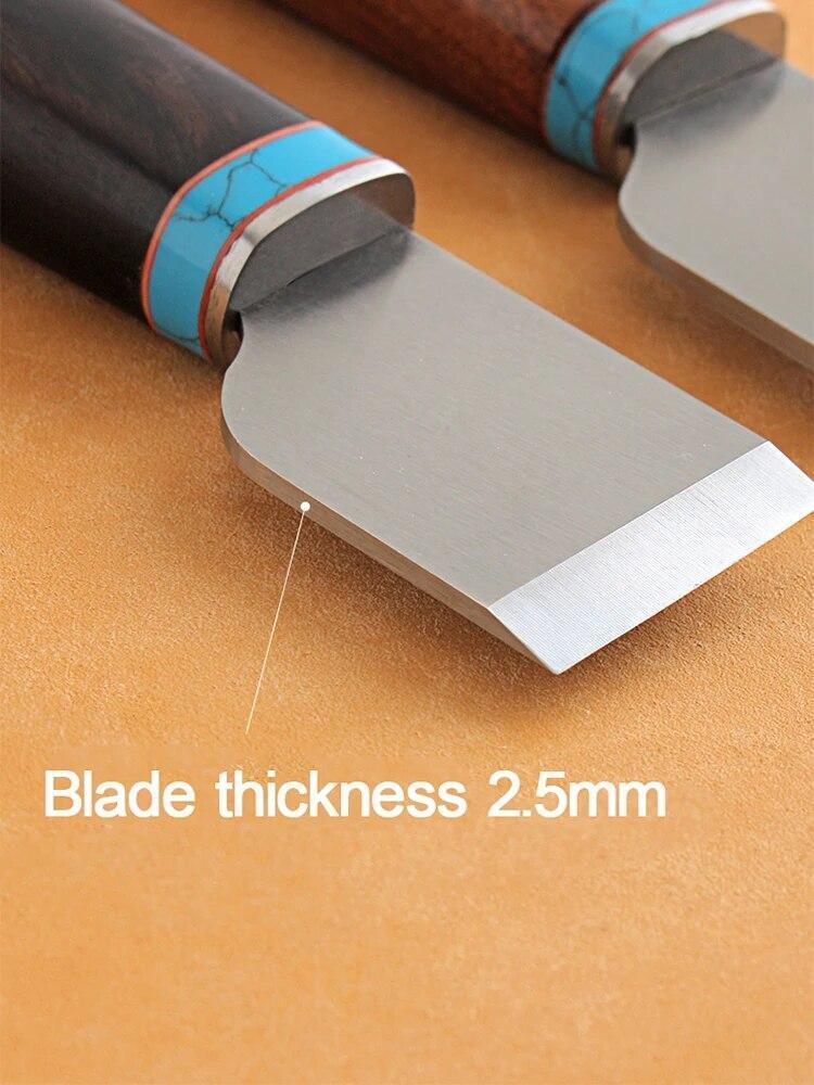 Leather craft cutting Skiver Blade Knife cutter Tools Ebony wooden handle