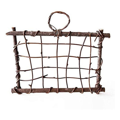 Air Plant Frame Rustic Rattan Holder Wall Hanging Planter For Home Decor 30x25cm