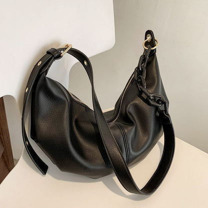 Vintage Crossbody Bags Soft Leather Handbag Chains Shoulder Bags Purse 37*17*7CM