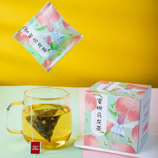 10 Bags Peach Oolong Tea Triangle Package Chinese Fruit Green Tea Healthy Drink