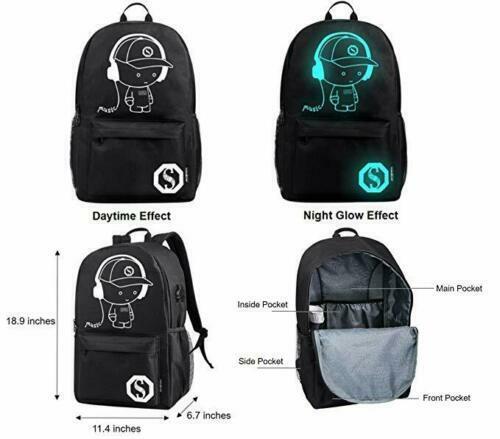 Galaxy Luminous ANTI-THEFT Backpack School Shoulder Bag With USB Charging Port