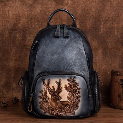 New Designer Women's Backpack, Top Real Leather Retro Travel Backpack School Bag