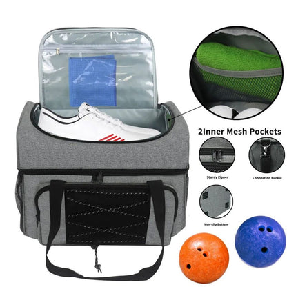 Polyester Bowling Handbag With Shoulder Strap Handle Bowing Ball Backpack Kit