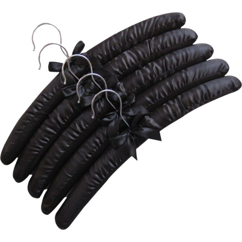 Clothes Hangers 5Pcs Wooden Fabric Coated Sponge Padded Hotel Shop Display Racks