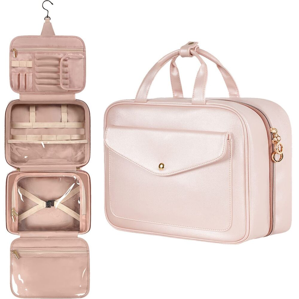 Synthetic Leather Makeup Bag Big Travel Tote Waterproof Cosmetic Bags Toiletries