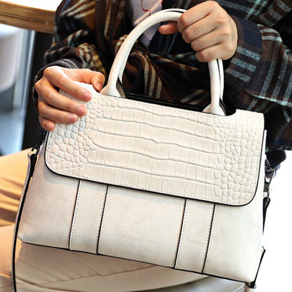 100% Genuine Leather Women's Crocodile Handbags Evening Party Bag Satchel Tote